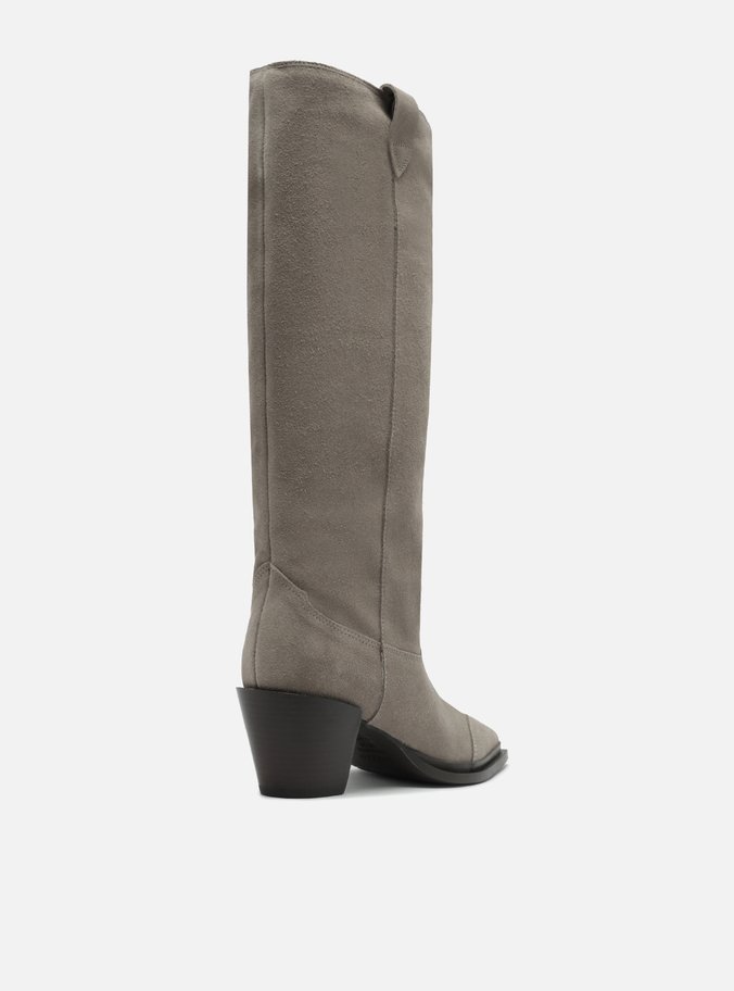 Bota Cinza Acamurçada Cano Longo Western