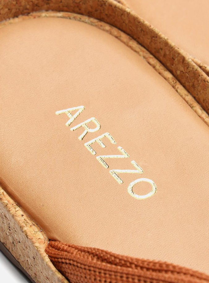 Rasteira Marrom Knit Flatform Isis