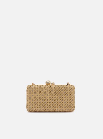 Clutch Bege Palha Sextavada