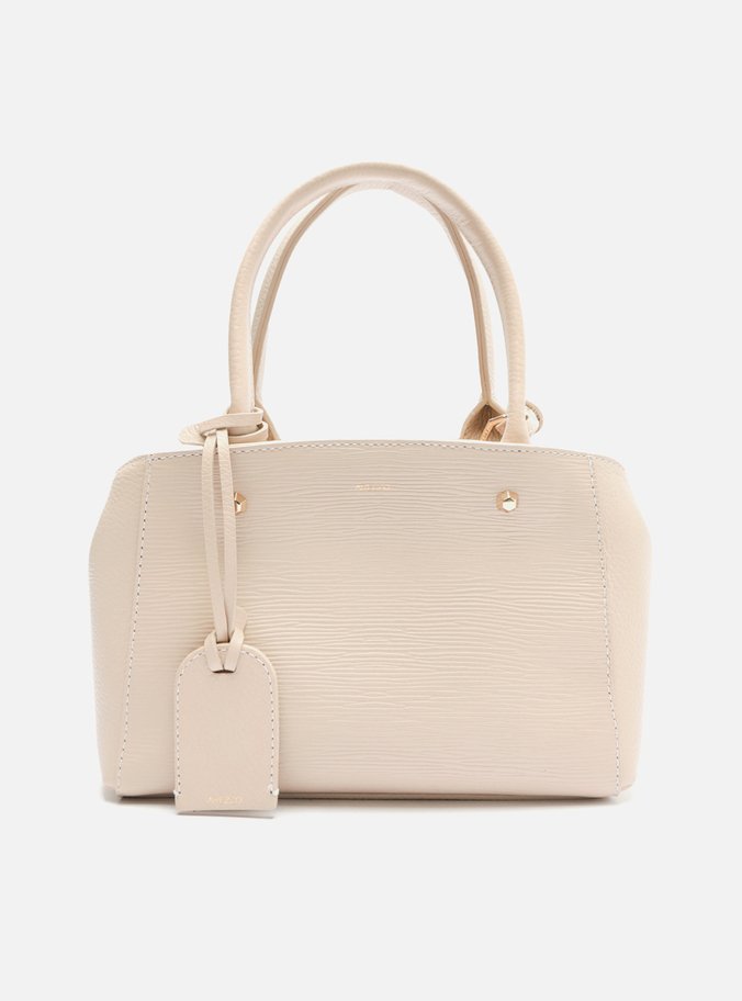 Bolsa Tote Branca Milky Couro Wave Bella Pequena