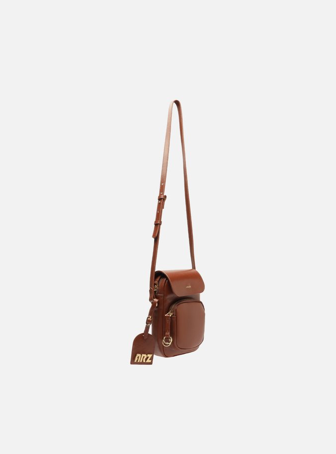 Bolsa Tiracolo Couro Marrom Pequena