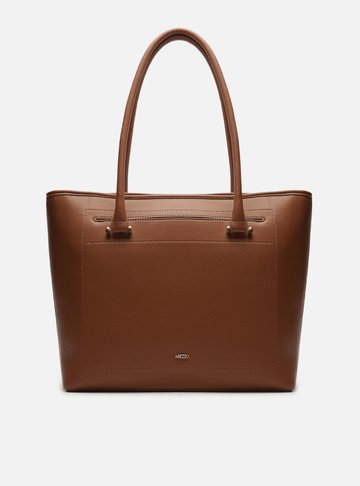 Bolsa Shopping Marrom Grande Bolso Zíper