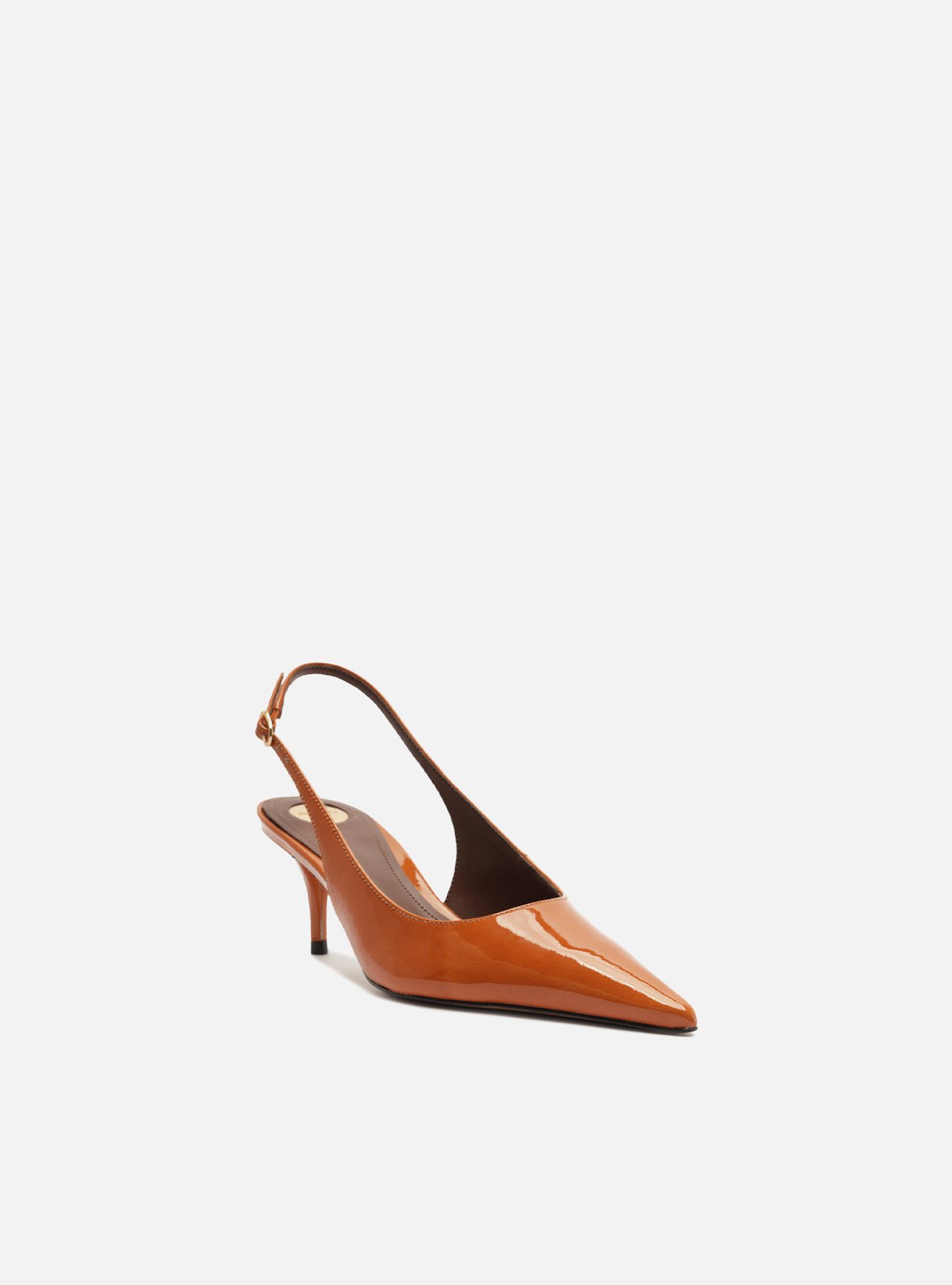 Scarpin Laranja Salto Fino Slingback — foto 3