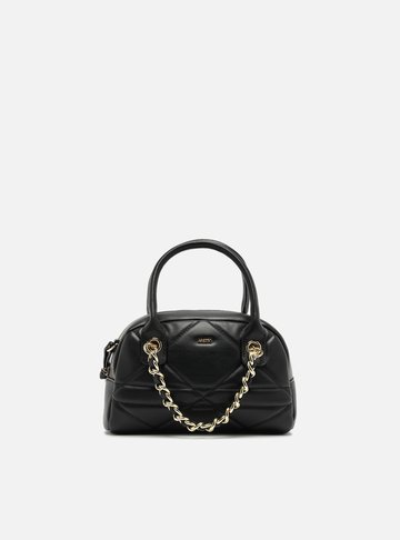 Bolsa Tiracolo Preta Pequena Corrente Matelassê