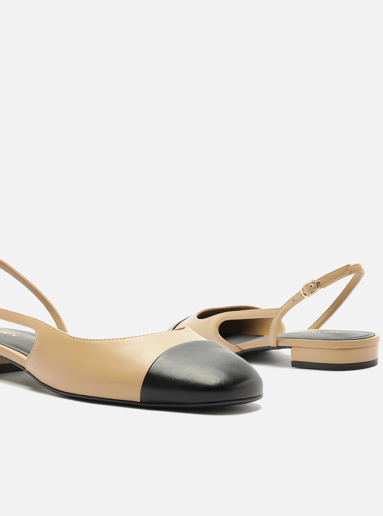 Sapatilha Marrom Couro Bico Redondo Slingback — foto 4