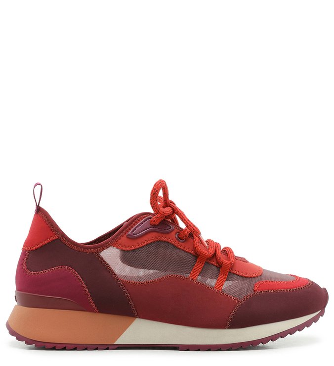 Tênis Estilo Esportivo Vermelho  Sola Baixa Amarração