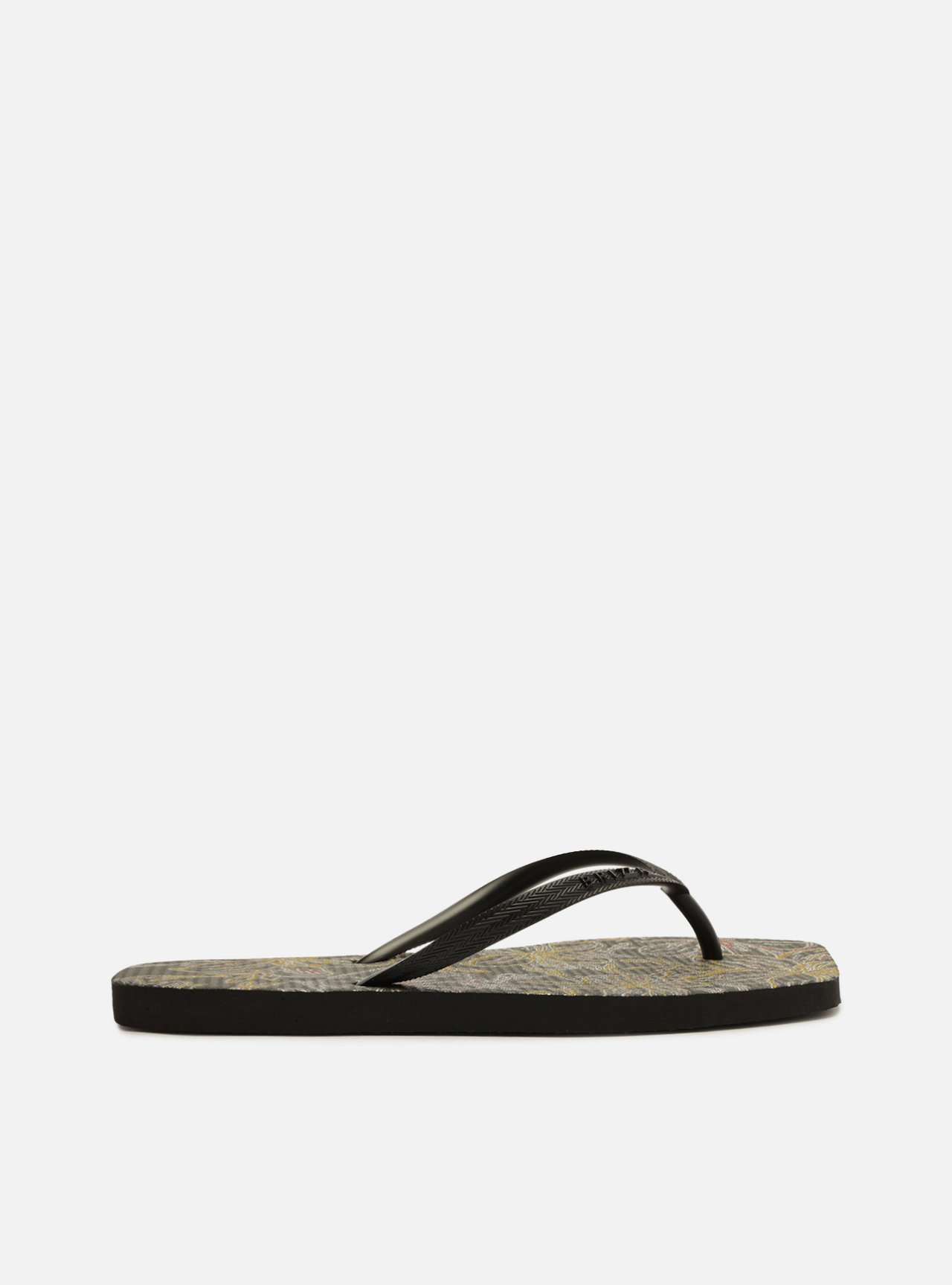 Chinelo de Dedo Preto Square Flores — foto 3