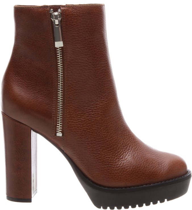 Bota Couro Salto Alto Meia Pata Licor