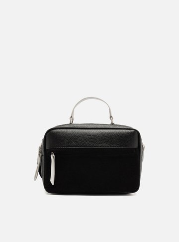 Bolsa Tiracolo Preta Camurcina Prione Média