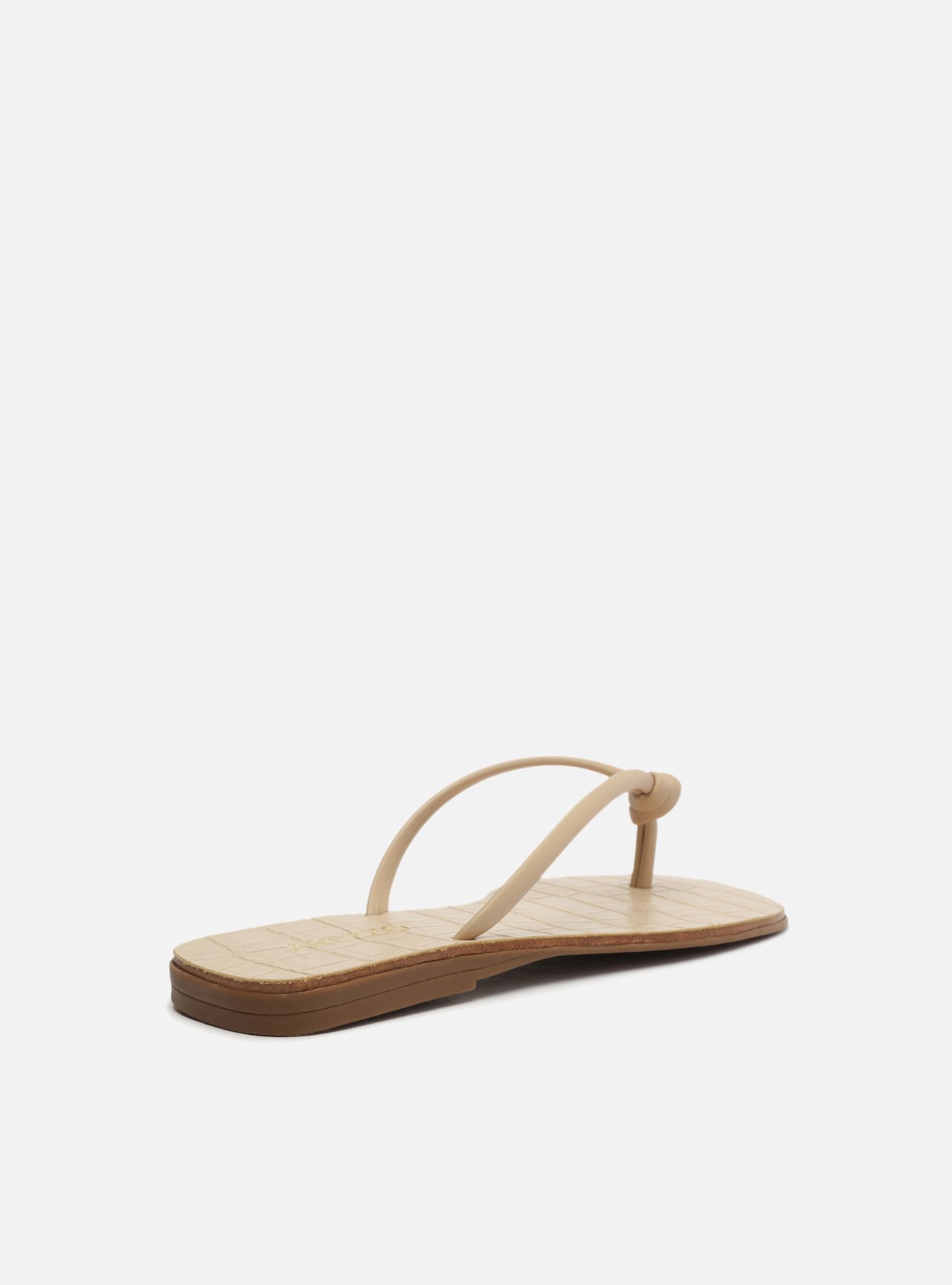 Sandália Rasteira Off-White Couro Croco — foto 3