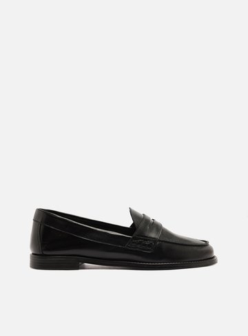 Mocassim Preto Couro Tira Classic