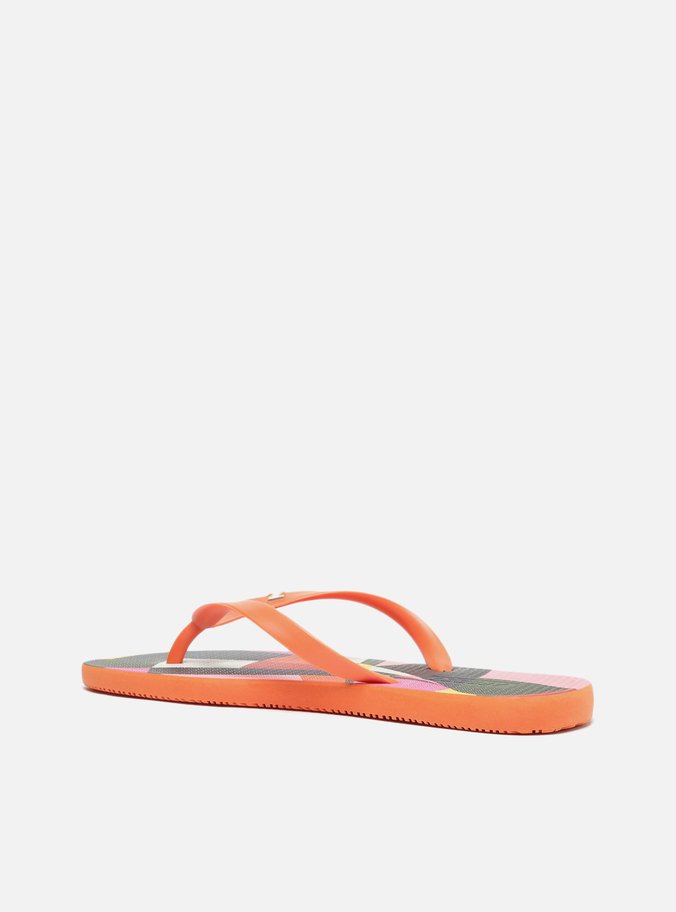 Chinelo de Dedo Laranja Estampa Geométrica Essential Brizza Scarf.Me