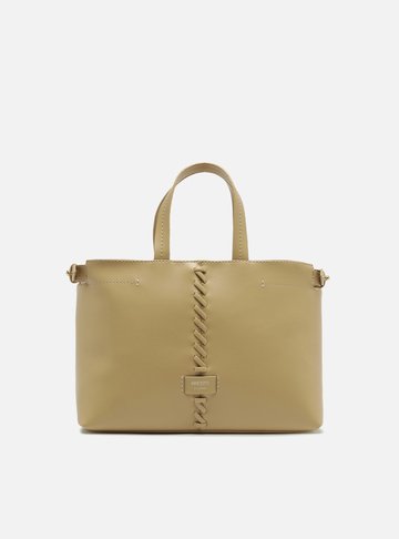 Bolsa Tote Bege Giorno Média Trançado