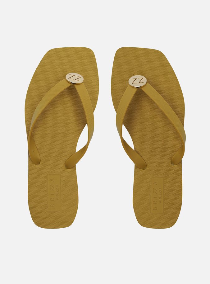 Chinelo de Dedo Verde Flatform Metais Brizza