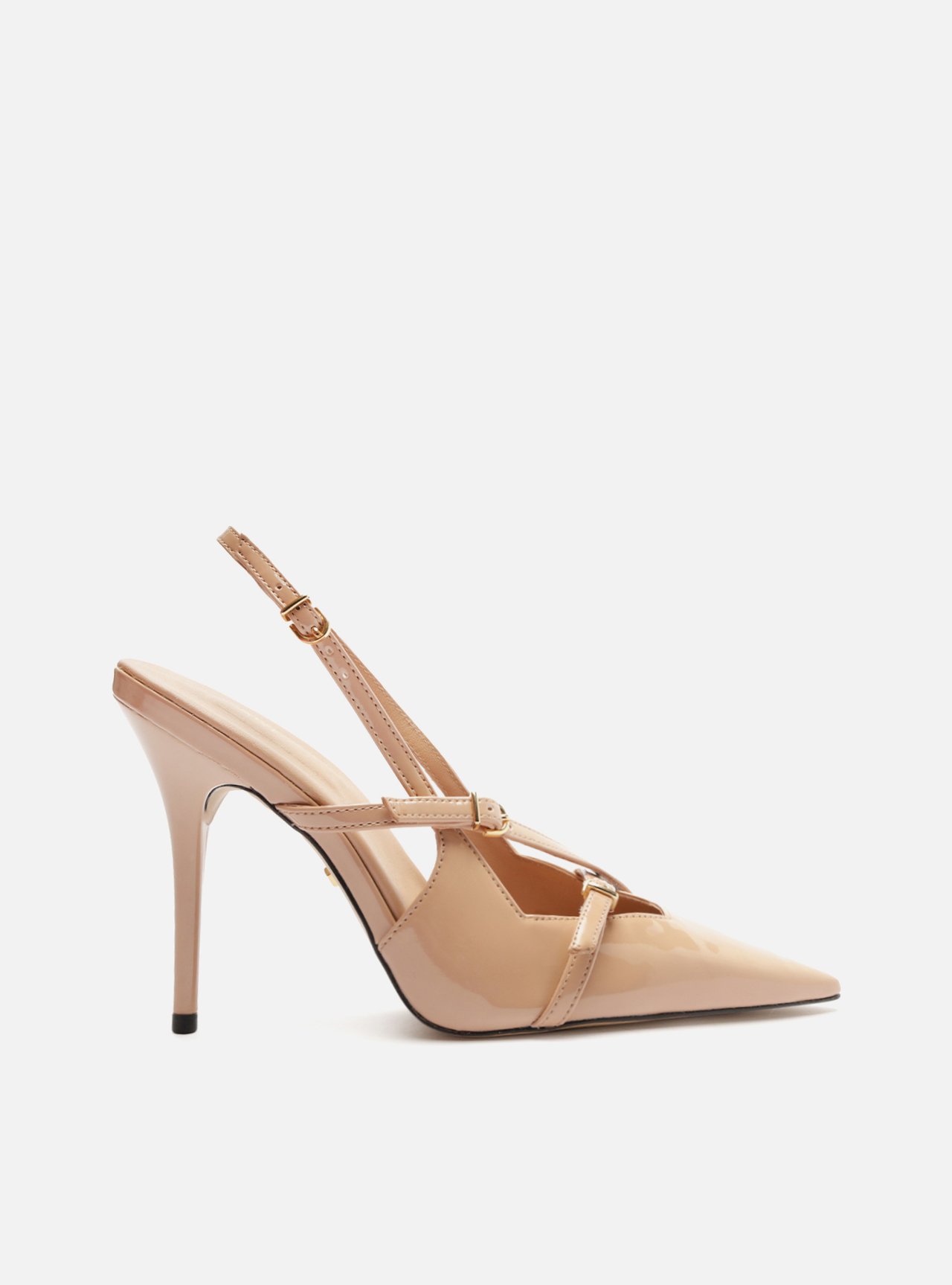 Scarpin Nude Verniz Salto Alto Slingback Amélia — foto 1