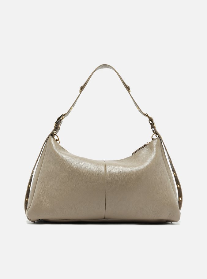 Bolsa Tiracolo Cinza Couro Grande Bag Charm