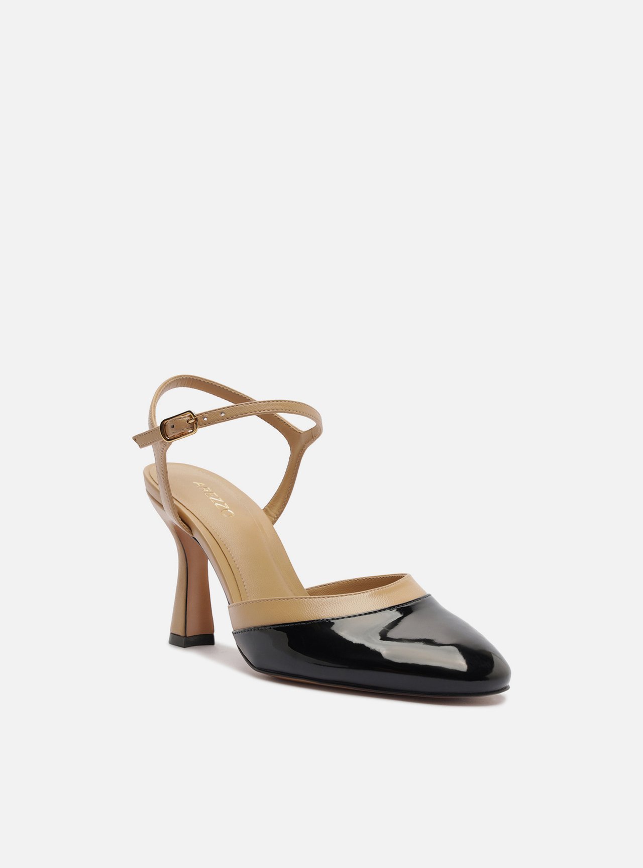 Scarpin Multicolorido Salto Geométrico Fivela Slingback — foto 2