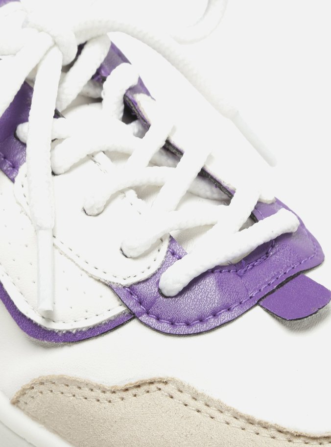 Tênis Infantil Branco Roxo Flatform Bambini