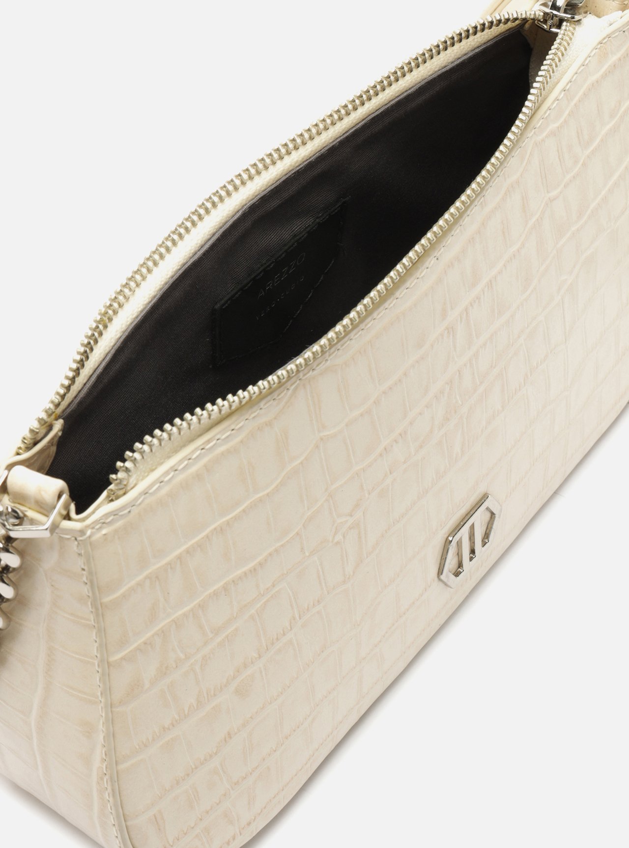 Bolsa Tiracolo Off White Couro Pequena Corrente — foto 4