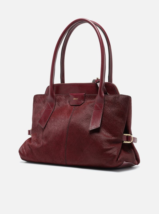 Bolsa Tote Vermelha Pelo Couro Grande