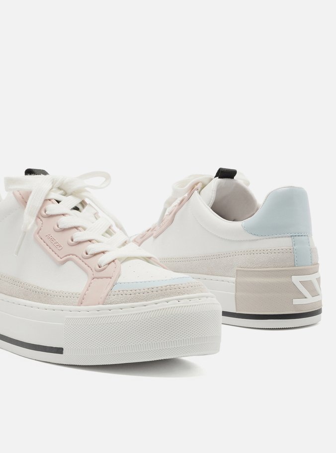 Tênis Branco e Rosa Flatform Amarração