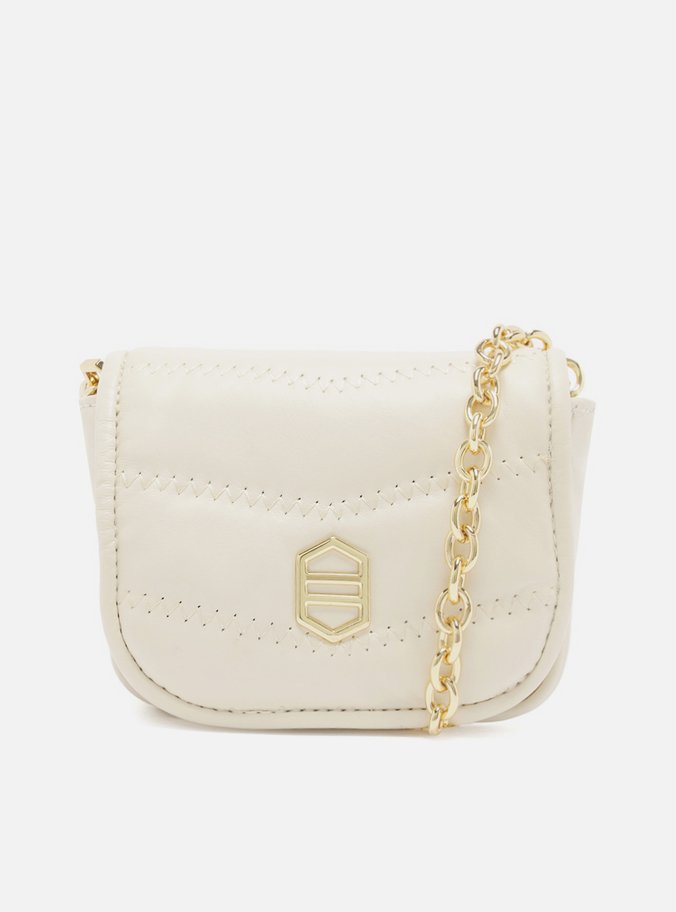 Bolsa Tiracolo Branca Couro Pequena Matelassê
