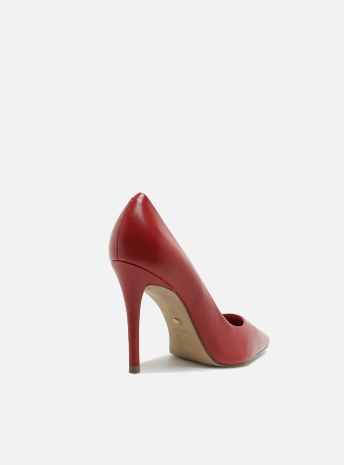 Scarpin Vermelho Couro Salto Alto Clássico