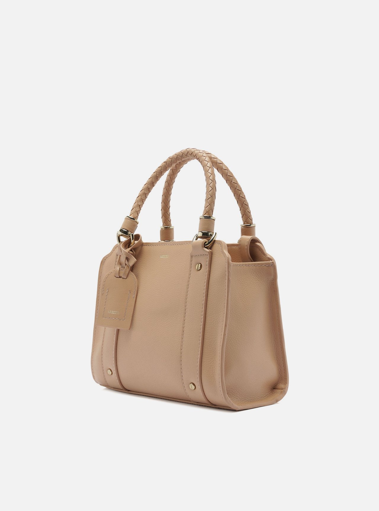 Bolsa Tote Couro Nude Piazza Média — foto 2