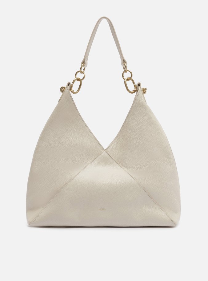 Bolsa Hobo Off-White Couro Grande Recortes Metais