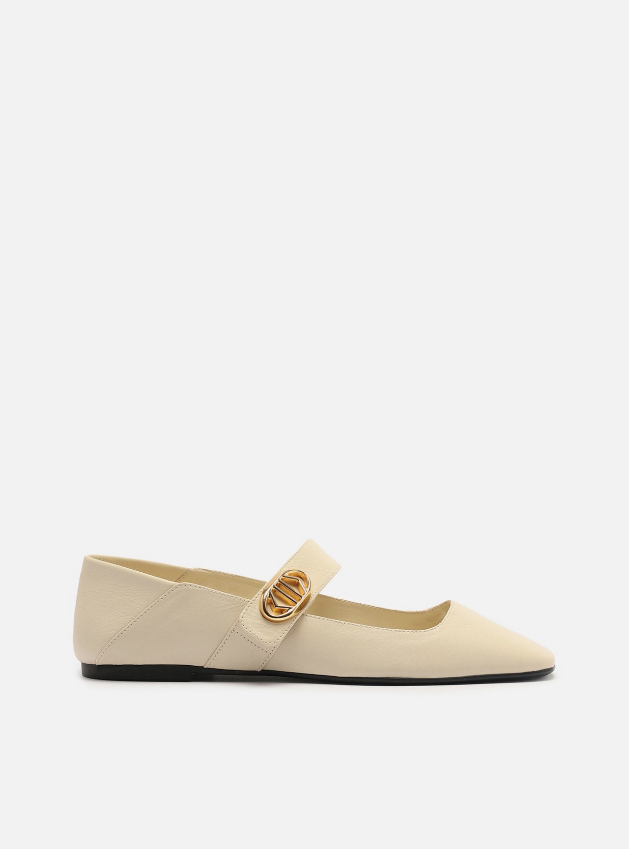 Sapatilha Off-White Couro Bico Quadrado — foto 1