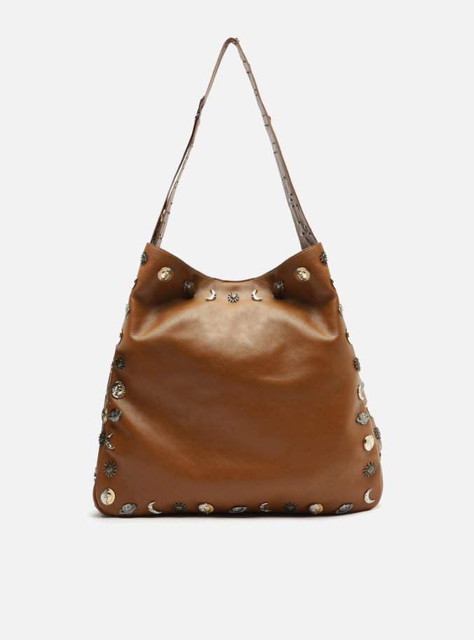 Bolsa Hobo Marrom Couro Grande TIG