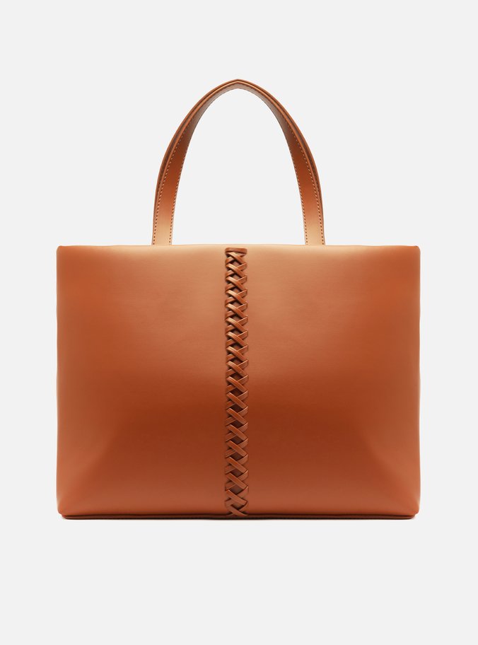 Bolsa Shopping Marrom Grande Trançado