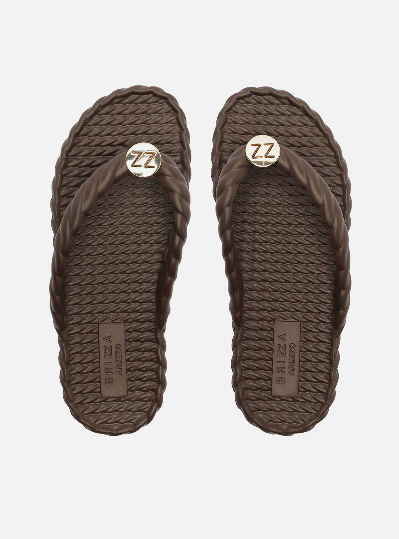 Chinelo de Dedo Marrom Trança Brizza — foto 3