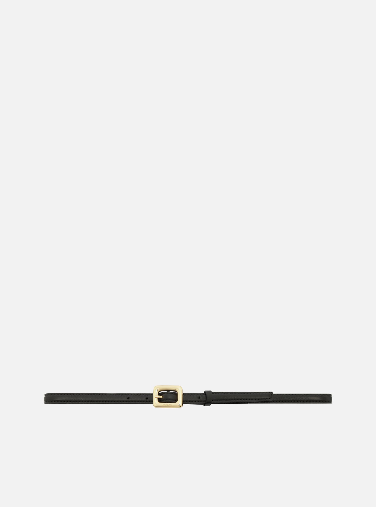 Cinto Preto Couro Fino Maxi Fivela Retangular — foto 1