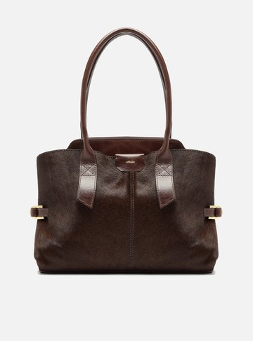 Bolsa Tote Marrom Pelo Couro Grande