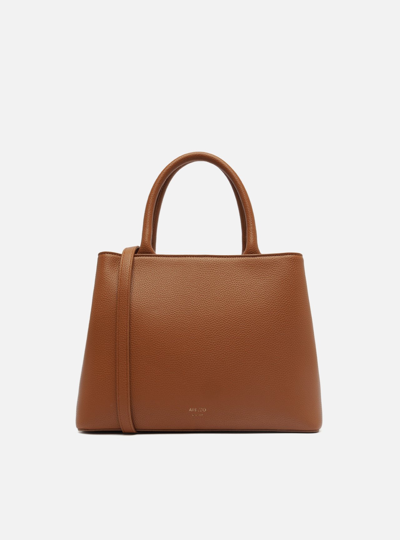 Bolsa Tote Marrom Média Fecho Metal — foto 3
