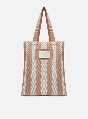 Bolsa Shopping Marrom Crochê Cannes Grande Listrada