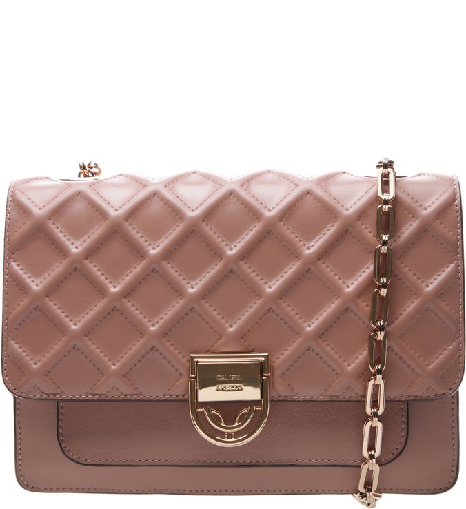 Bolsa Couro Tiracolo Média Ravena Rose Blush