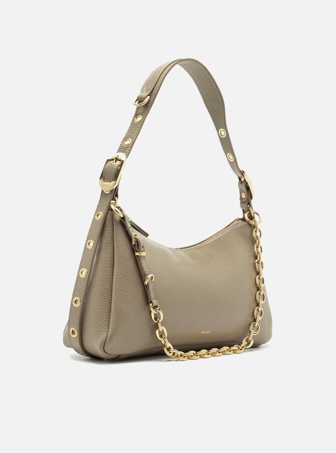 Bolsa Tiracolo Cinza Couro Média Bag Charm