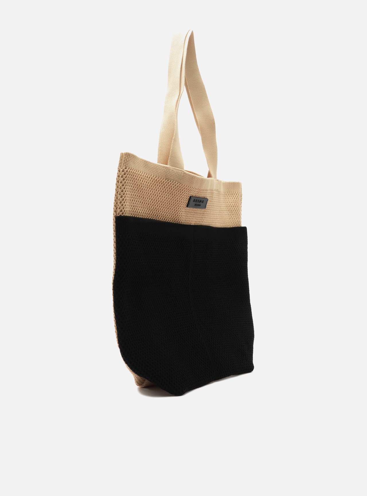 Bolsa Shopping Preta Knit Grande Metais Brizza — foto 5