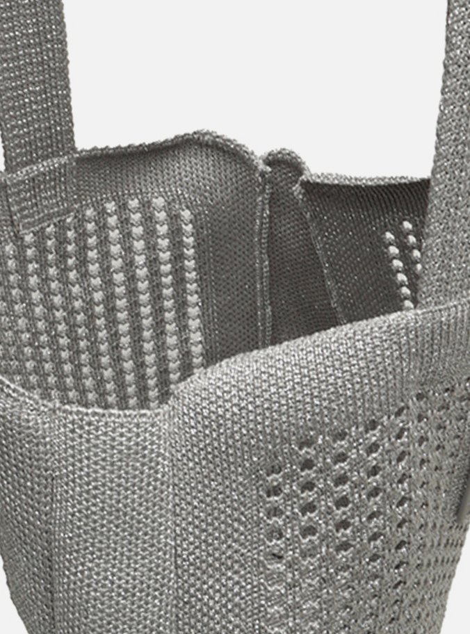 Bolsa Shopping Cinza Metal Mônaco Grande