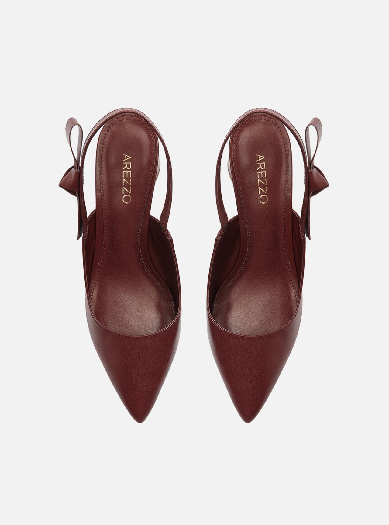 Scarpin Vermelho Couro Bloco Slingback Laço — foto 5
