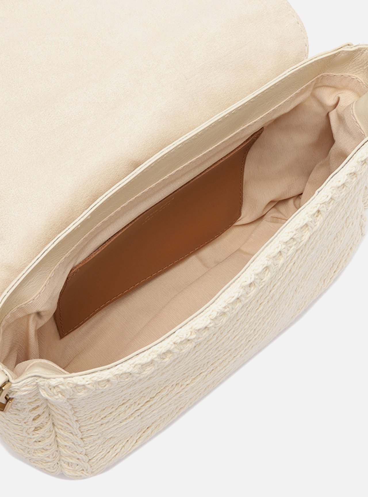 Tiracolo Branca Couro Gisele Média Bordados — foto 4