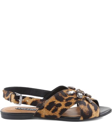 Rasteira Pedraria Fashion Oncinha