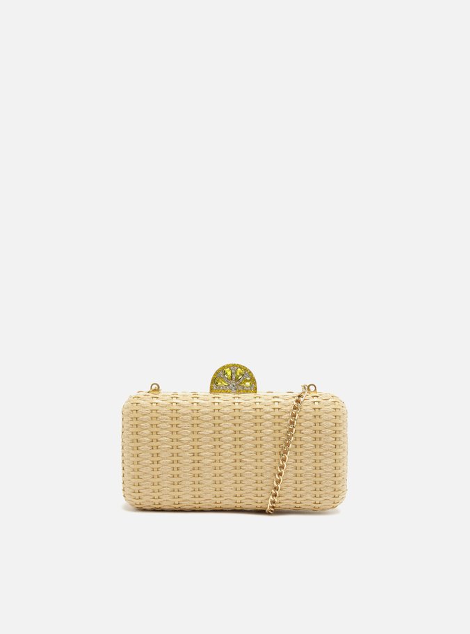 Clutch Bege Palha Corrente Limoncello