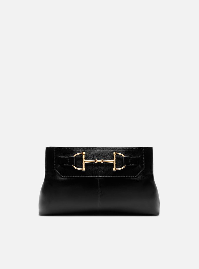 Bolsa Tiracolo Preta Couro Média Bridão