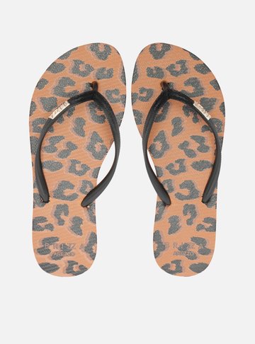 Chinelo de Dedo Preto Animal Print Essential