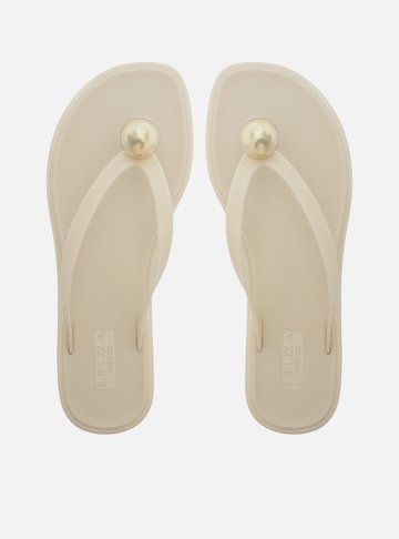 Chinelo Branco Jelly Glow Esfera Metal
