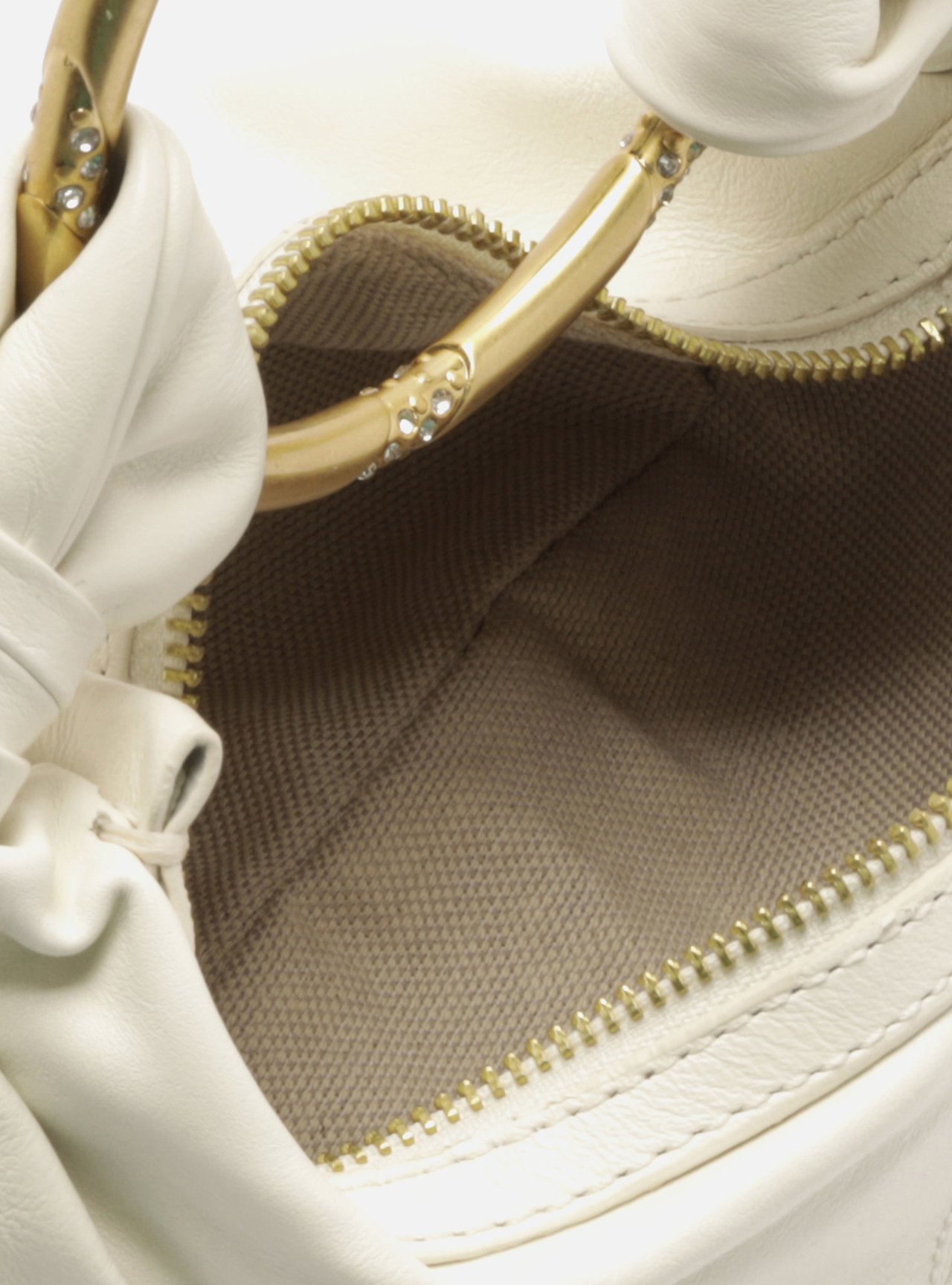 Bolsa Tiracolo Off-White Couro Pequena Argola — foto 4