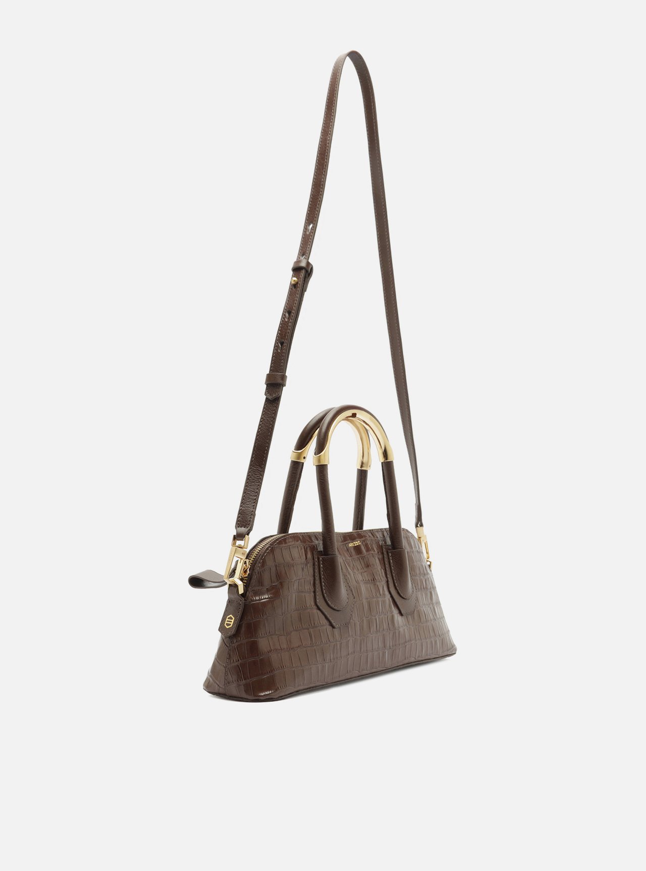 Bolsa Tote Marrom Couro Média Croco — foto 5